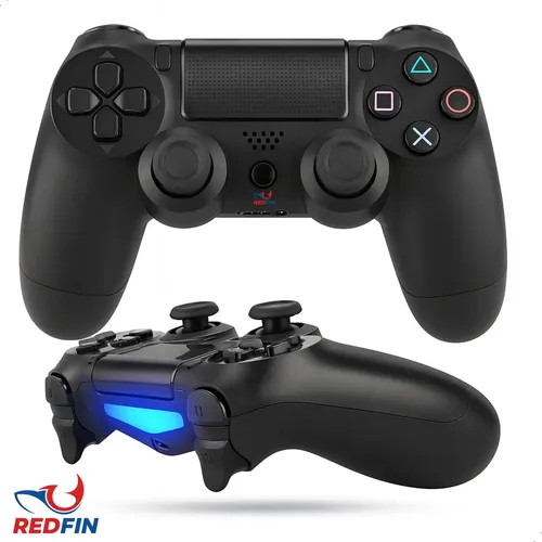 Controle Sem Fio Joystick Genérico Bluetooth Compatível Para Ps4 Videogame Tv Samsung Pc P4 Ps 4 Manete Pc Gamer Tv Smart Controle Bluetooth Celular Headset Sem Fio Com P2 Marca Redfin