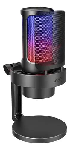 Microfone Fifine A8p Ampligame Condensador Cardióide Rgb